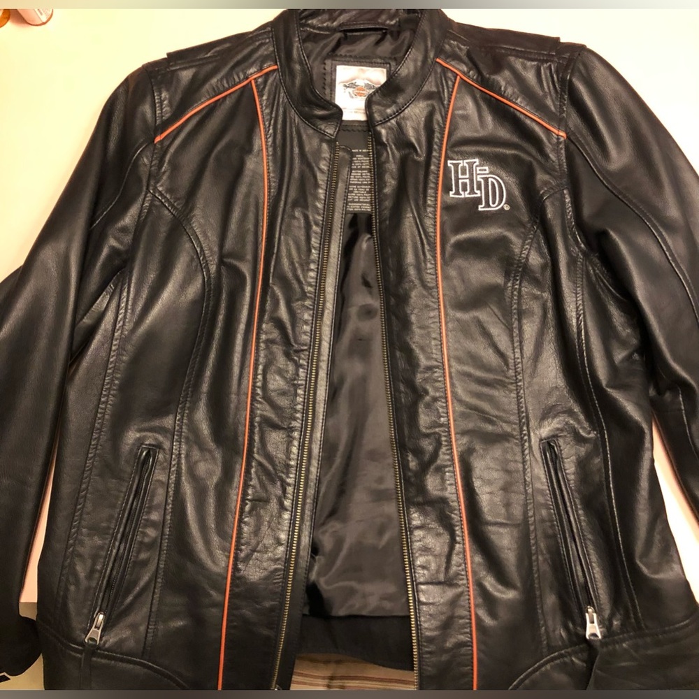 Harley Davidson leather riding jacket -ladies